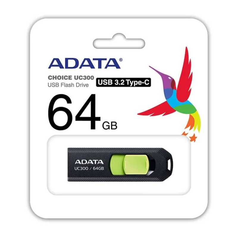 ADATA UC300/64GB/USB 3.2/USB-C/Čierna (ACHO-UC300-64G-RBK/GN)