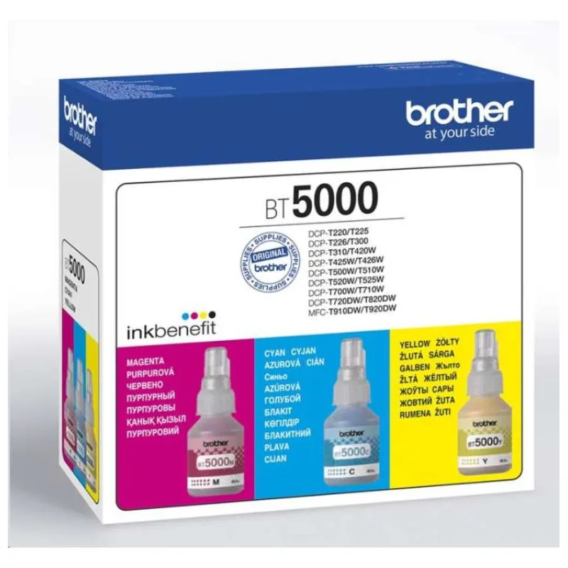 atramentová náplň BROTHER BT-5000 C/M/Y Pack DCP-T300/T500W/T700W (3x 5000 str.) (BT5000CLVAL)