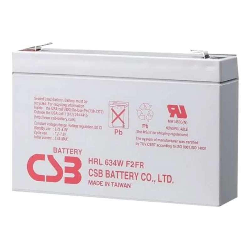 CSB Pb záložní akumulátor VRLA AGM 6V/9Ah (HRL634W F2) (HRL634WF2)