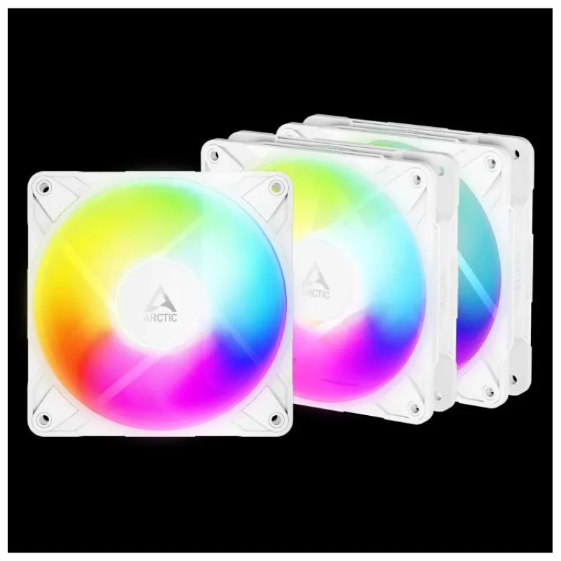 ARCTIC P12 Pre Reverse A-RGB (White) - 120mm White Color Case Fan with A-RGB - Reverse Impeller Desi (ACFAN00334A)