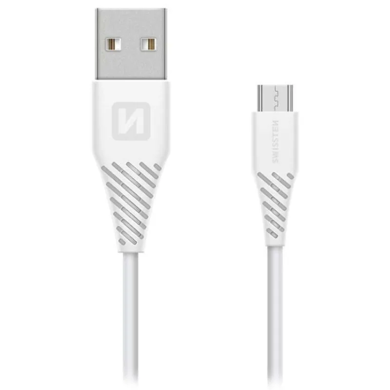 Swissten Datový Kabel Usb / Micro Usb 1,5 M Bílý (6,5Mm) (71504300)