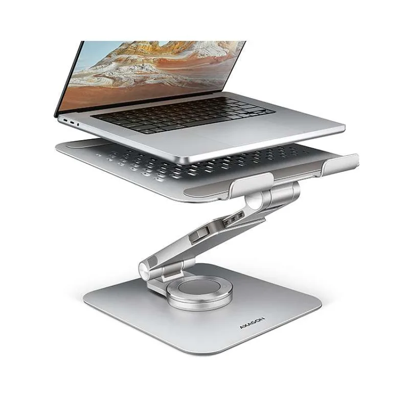 AXAGON hliníkový stojan pro notebooky velikosti 10" - 17,3" s 360°rotací / STND-LR / stříbrný (STND-LR)