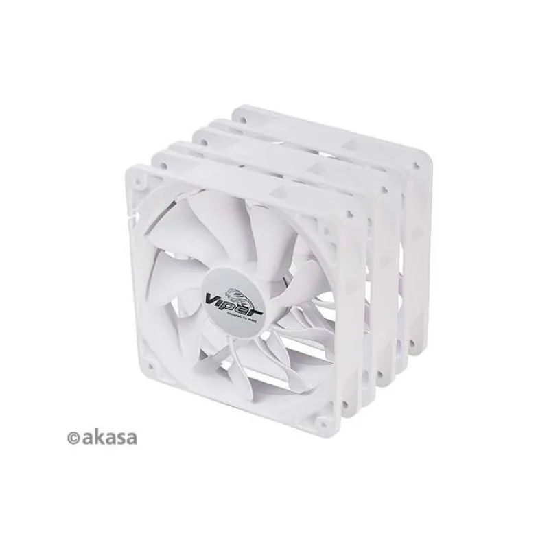 ventilátor Akasa - 12 cm VIPER S-flow 3ks W (AK-FN065-WKT03)