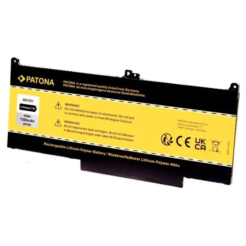 PATONA baterie pro ntb DELL Latitude 13 5300/7300 7200mAh Li-Pol 7,6V MXV9V (PT2919)