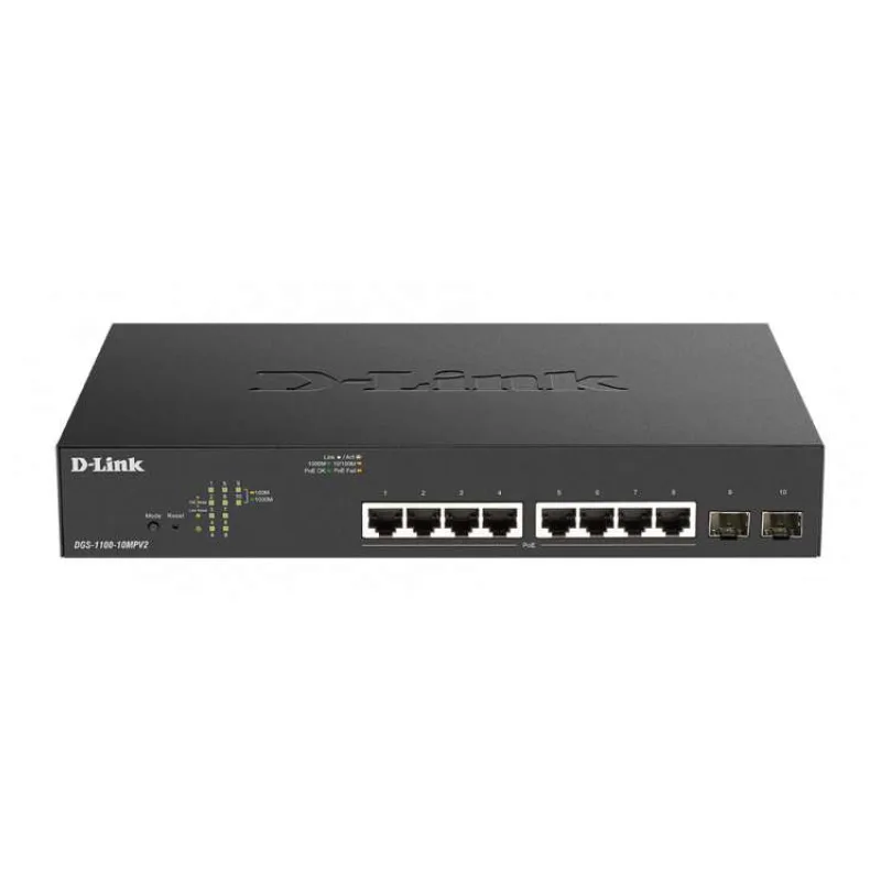 D-Link DGS-1100-10MPV2 10-Port PoE+ Gigabit Smart Managed Switch (DGS-1100-10MPV2/E)