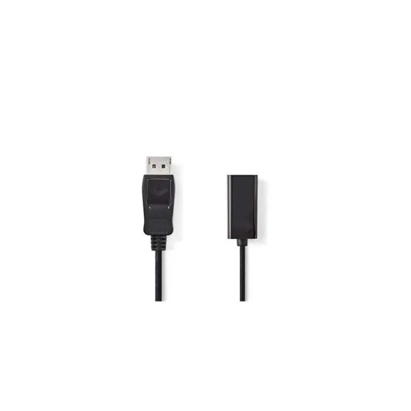 Nedis CCGB37150BK02 - DisplayPort – HDMI Kabel | DisplayPort Zástrčka - HDMI Zásuvka | 0,2 m | Černá barva (CCGB37150BK02)