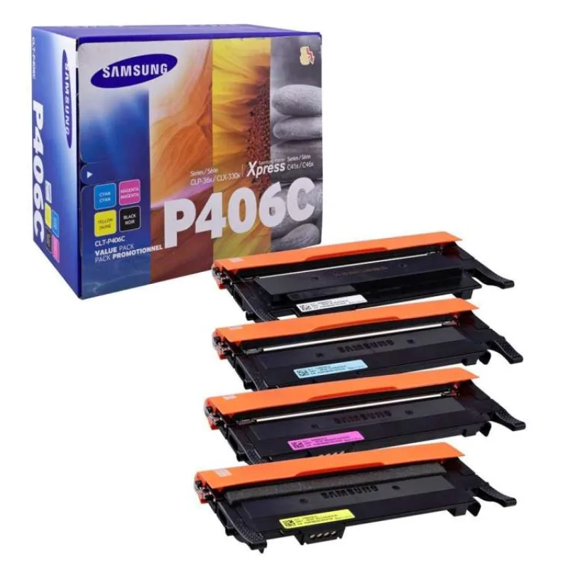 HP - Samsung toner CMYK sada CLT-P406C pro CLP-360/365/CLX-3300/3305/C410/C460 - 1500/1000 str. (SU375A)