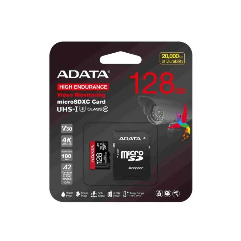 Adata High Endurance/Micro SD/128GB/UHS-I U3 / Class 10/+ Adaptér (AUSDX128GUI3V30SHA2-RA1)