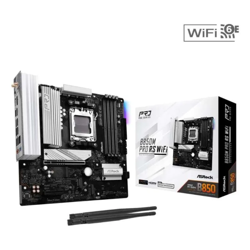 ASRock MB Sc AM5 B850M PRO RS WIFI, AMD B850, 4xDDR5, 1xDP, 1xHDMI, WiFi, mATX (B850M PRO RS WIFI)