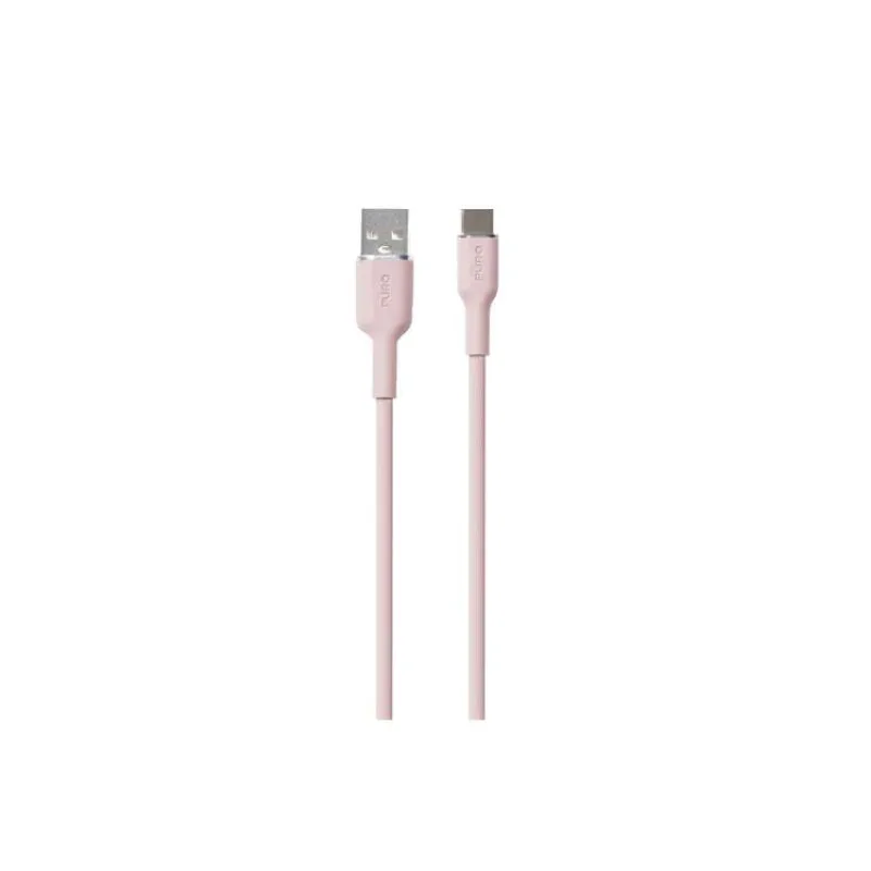 Puro kábel Soft Silicone Cable USB-A to USB-C 1.5m - Rose (PUUSBCICONROSE)