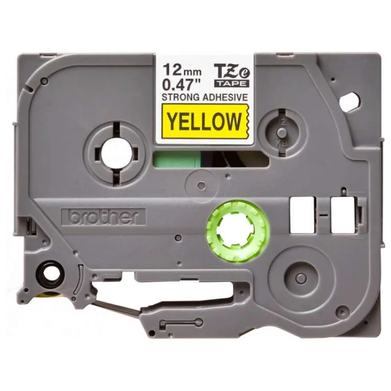 BROTHER TZES631 - kazeta TZ so šírkou 12 mm, extrémne priľnavý laminát TZE-S631, žlté/čierne písmo (TZES631)