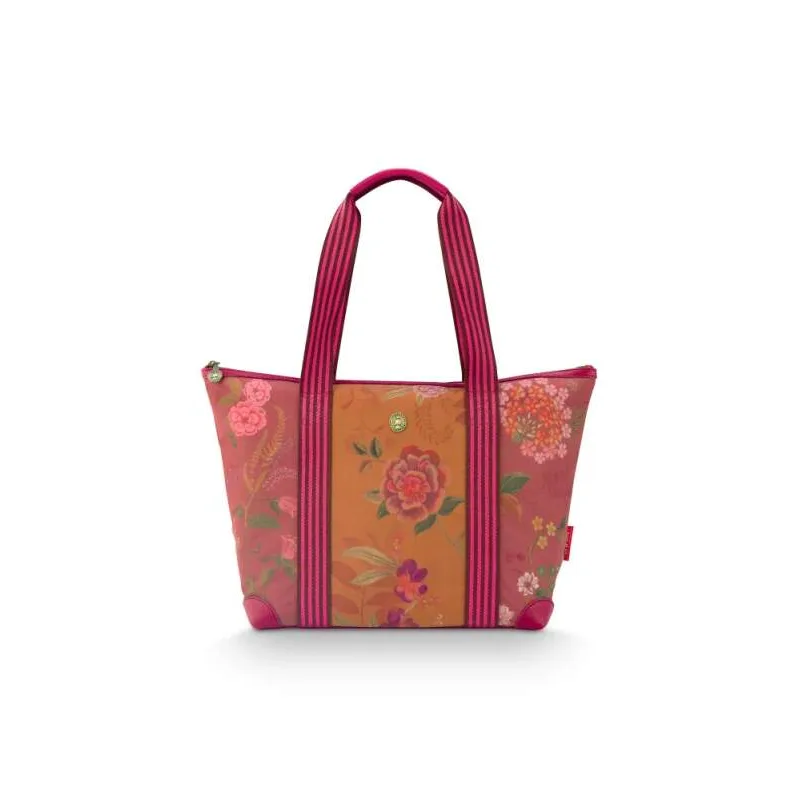 Pip Studio Tilda Bodhi Flower střední plážová taška, růžová
