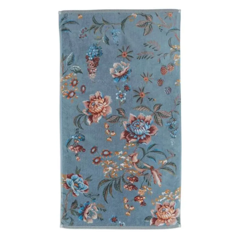 Pip Studio Secret Garden bavlněný froté ručník modrý 55x100 cm