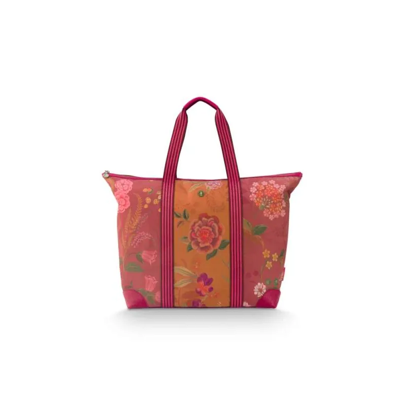 Pip Studio Tilda Bodhi Flower velká plážová taška, růžová