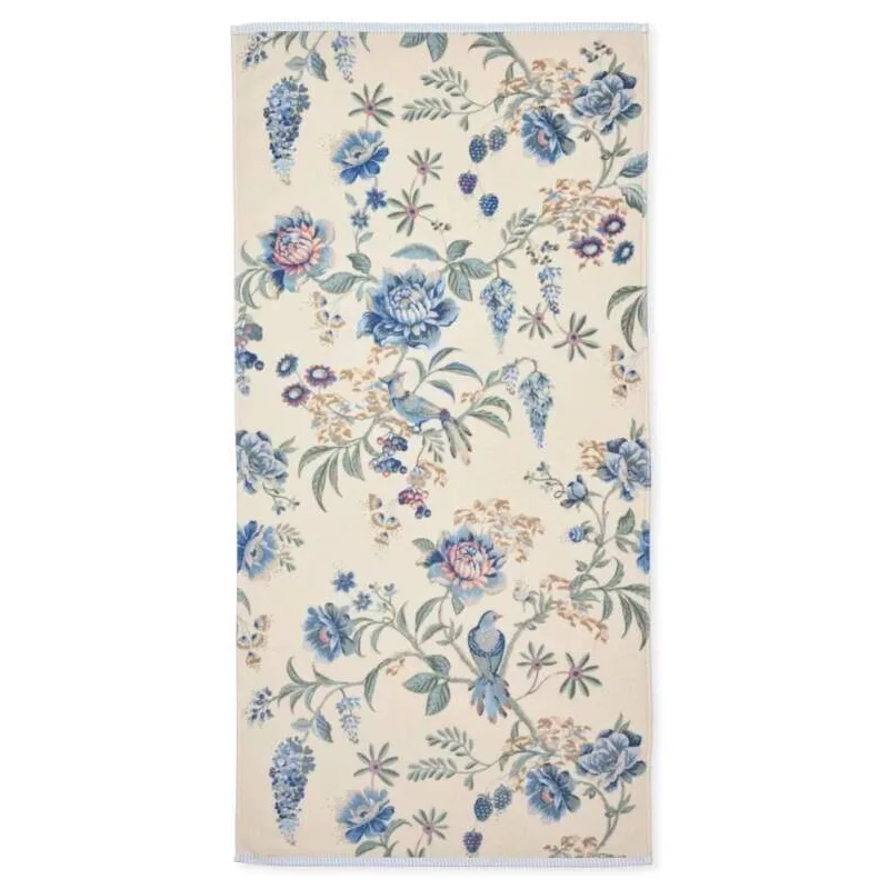 Pip Studio Secret Garden bavlněná froté osuška bílo-modrá 70x140 cm