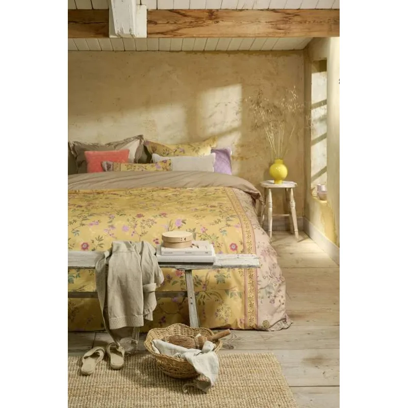 Pip Studio perkálové povlečení Bodhi Flower žluté 140x200 + 70x90 cm