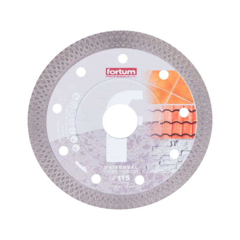 Kotúč rezný diamantový Turbo Thin Cut, diamant 10mm, suché a mokré rezanie, FORTUM