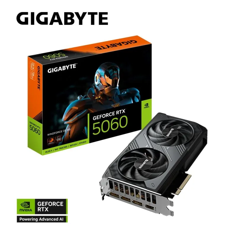 GIGABYTE GeForce RTX 5060 WINDFORCE/ OC/ 8GB/ GDDR7 GV-N5060WF2OC-8GD