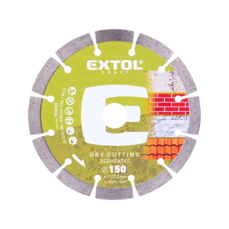 Kotúč rezný diamantový segmentový, suché rezanie, EXTOL PREMIUM