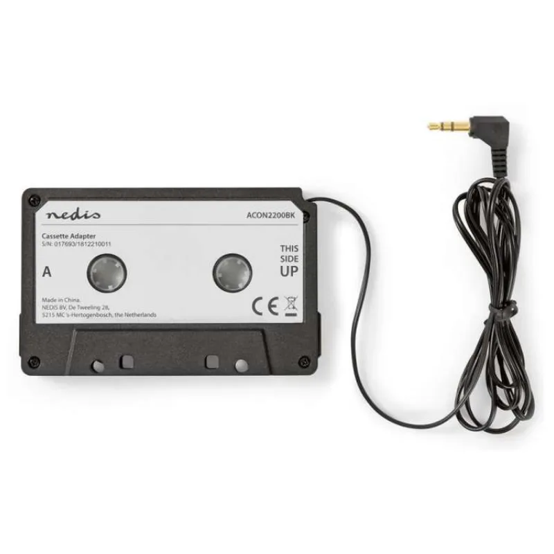 NEDIS kazetový adaptér/ zástrčka 3,5mm jack/ černý (ACON2200BK)