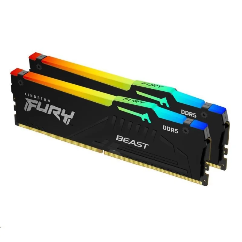 KINGSTON DIMM DDR5 32GB (Kit of 2) 6000MT/ s CL36 FURY Beast RGB Černá…