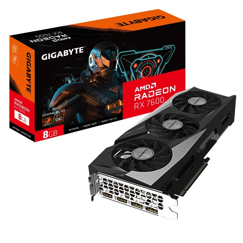 GIGABYTE VGA AMD Radeon RX 7600 GAMING OC 8G, 8G GDDR6, 2xDP, 2xHDMI GV…