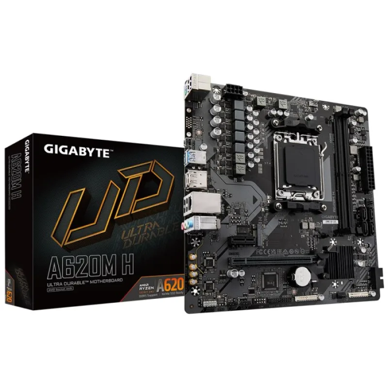 BAZAR - GIGABYTE MB Sc AM5 A620M H, AMD A620, 2xDDR5, 1xDP, 1xHDMI, mATX …