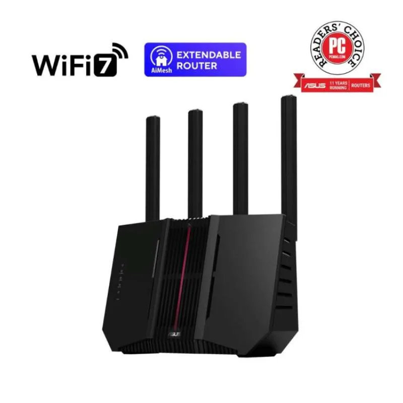 ASUS Router RT-BE92U, WiFi7 Router, AiMesh, 2x WAN, 3x LAN, 1x USB 3.2 (90IG0950-MO9A0V)