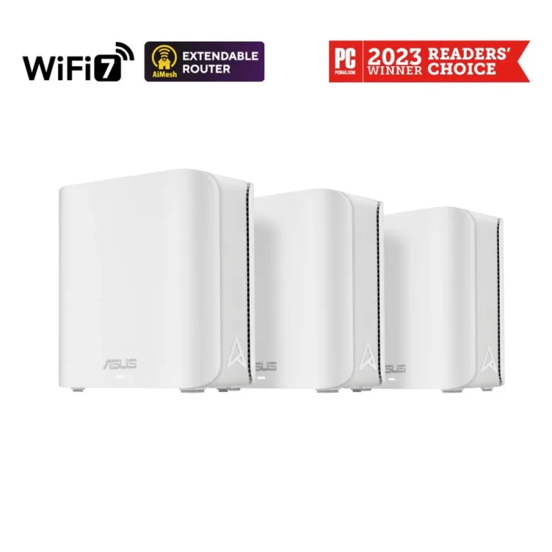 ASUS ZenWifi BD4 3-pack, WiFi7 Extendable Router, AiMesh, 2x WAN/ LAN…