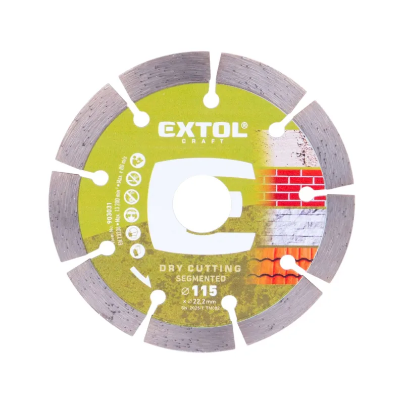 Kotúč rezný diamantový segmentový, suché rezanie, EXTOL CRAFT