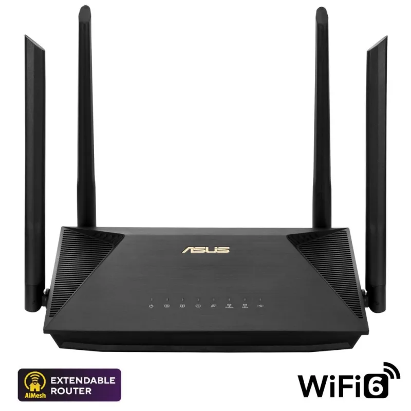 ASUS RT-AX52 (AX1800) Router, Dual Band WiFi 6, Extendable Router…
