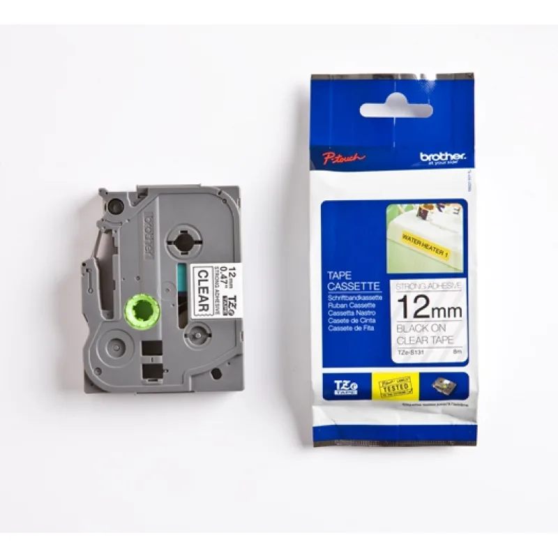 TZE-S131, priesvitná / čierna, 12mm TZES131