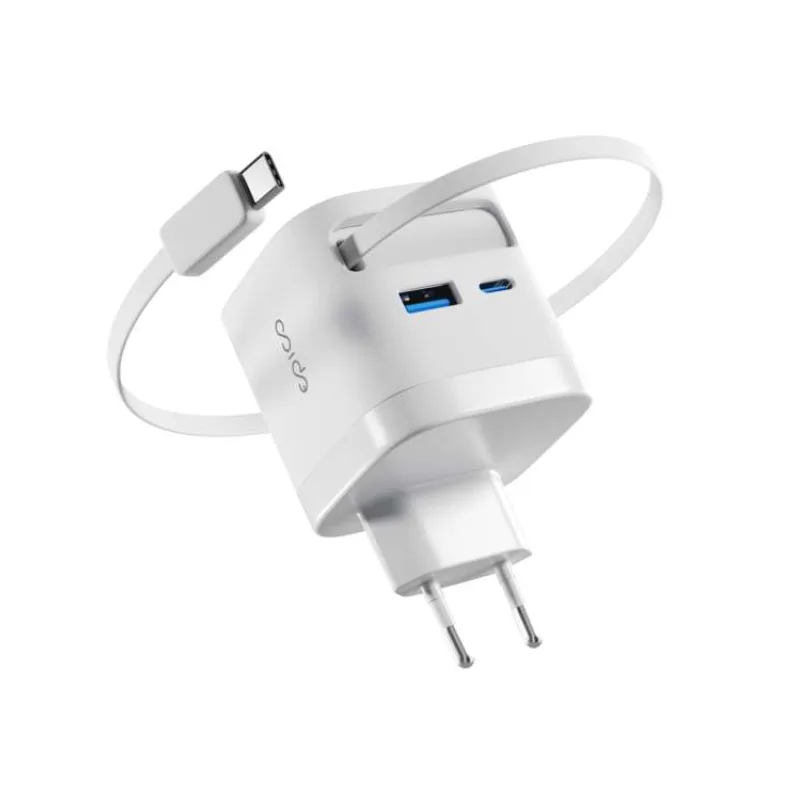 Epico UltraBoost Retractable GaN 65W adaptér EA65c so zabudovaným káblom (9915101100230)