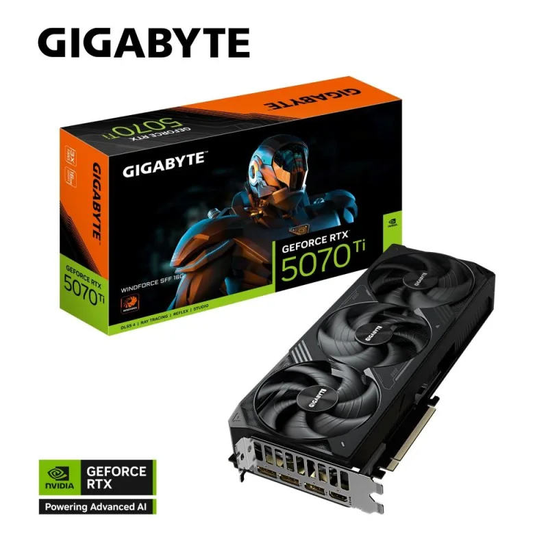 GIGABYTE VGA NVIDIA GeForce RTX 5070 Ti WINDFORCE 16G, 16G GDDR7, 3xDP,…