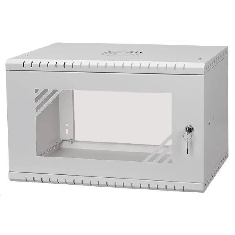 LEXI-Net 19" nástěnný rozvaděč Basic 6U 520x450, skleněné dveře, bez…