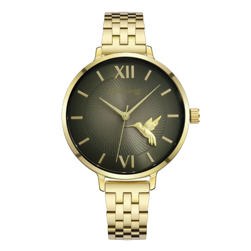 SUNDAY ROSE Dámské zlacené luxusní designové hodinky SUNDAY ROSE Fashion SUN-F21
