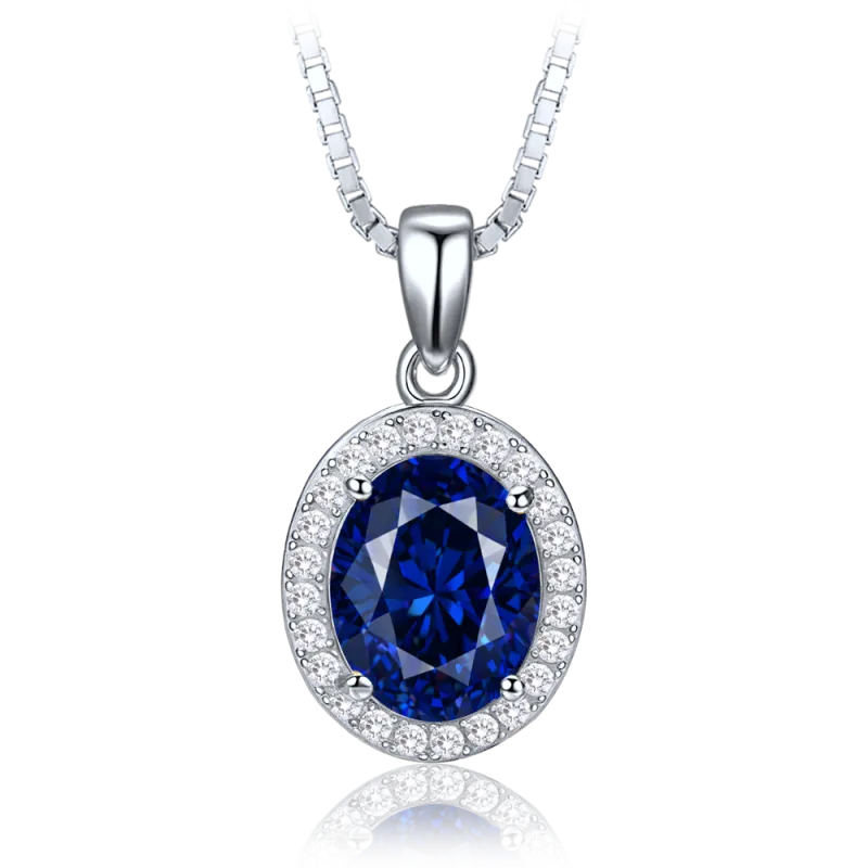 MINET Luxusní stříbrný náhrdelník s modrým a bílým zirkonem JMAS0329BN45
