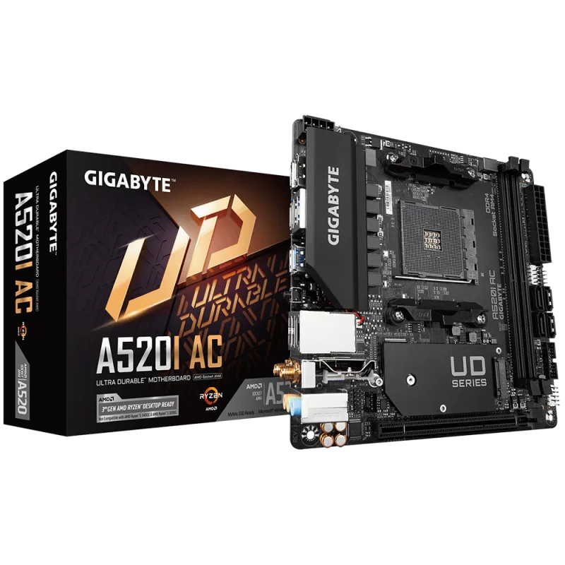 Gigabyte A520I AC, AMD A520, AM4, 2xDDR4, mini-ITX