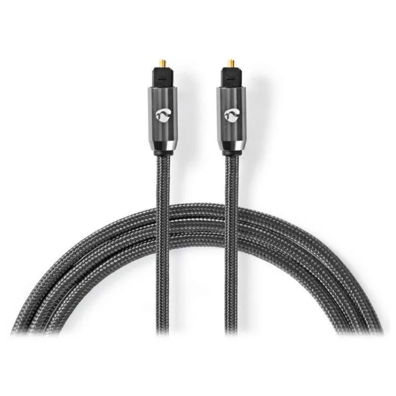 NEDIS PROFIGOLD optický audio kabel/ TosLink zástrčka - TosLink zástrčka/ bavlna/ šedý/ BOX/ 5m (CATB25000GY50)