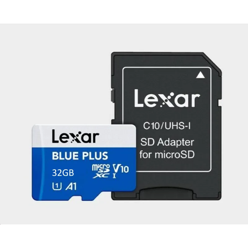 32GB Lexar® Blue Plus microSDHC UHS-I with SD adapter, up to 100MB/s read…