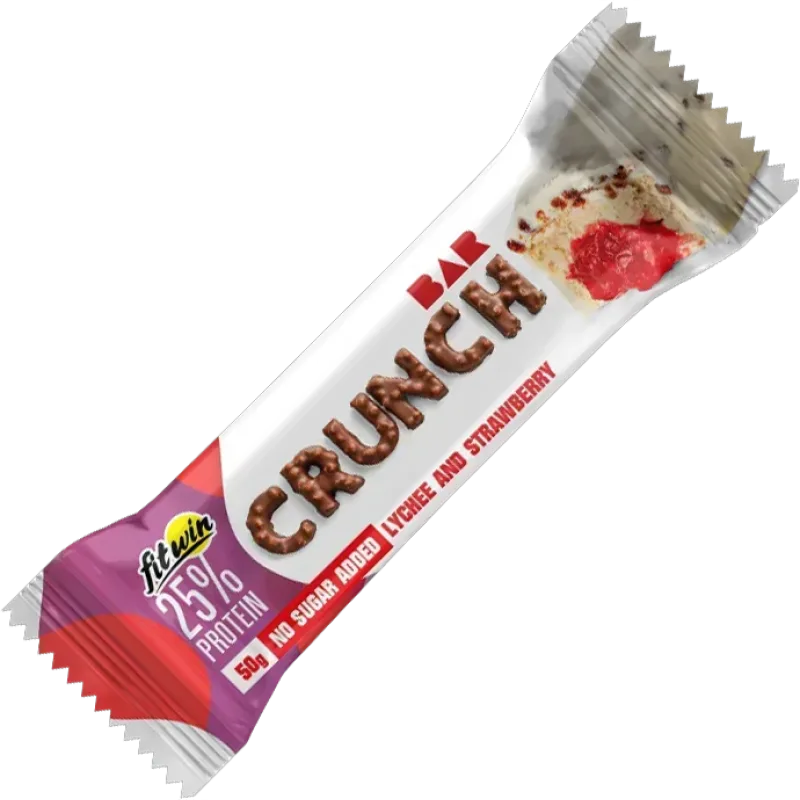 Crunch Bar 50 g - fitwin Príchuť: Liči - Jahoda