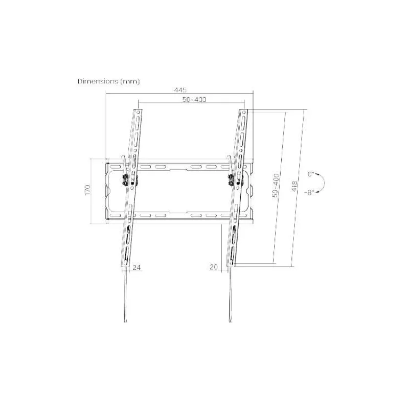 Držiak Brateck KL32-44T pre TV 32"-70" 45kg Slim polohovateľný nástenný (BRKL3244T)