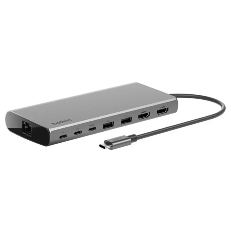 Belkin Connect USB-C 8-in-1 Dual Display Core Hub - Space Gray…