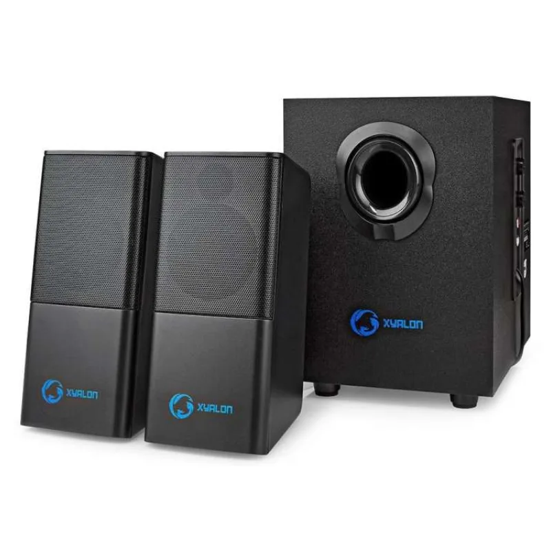 NEDIS herní reproduktory/ 2.1/ výkon 33 W/ 3,5 mm jack/ USB/ ABS/ dřevo/ černé (GSPR10021BK)