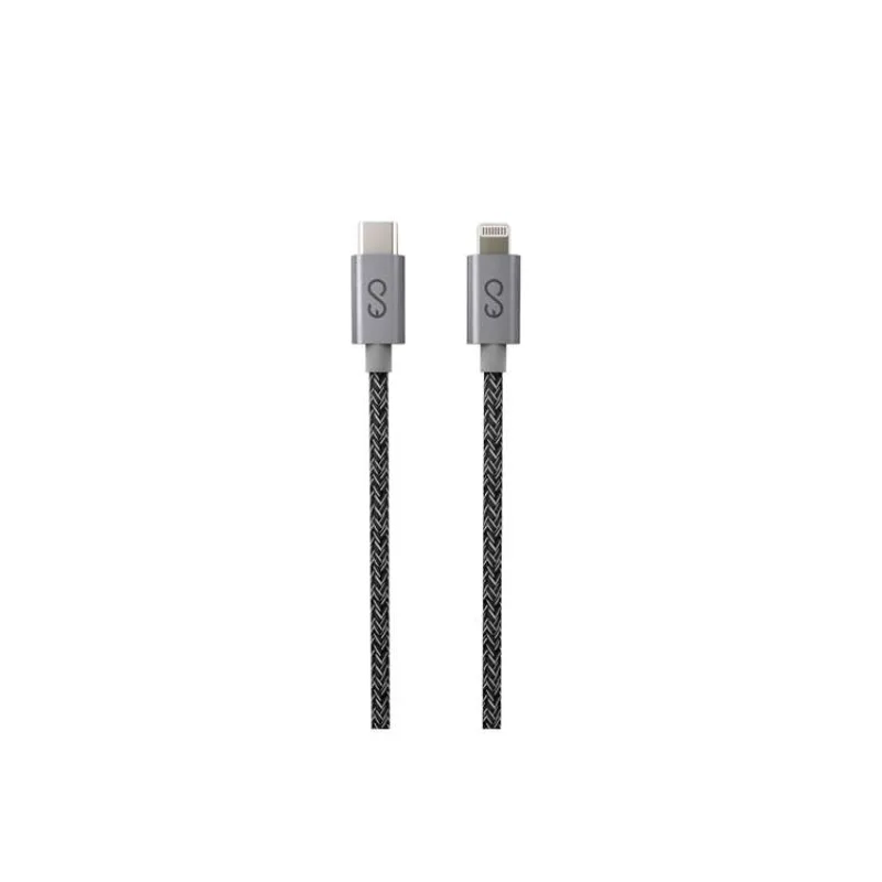 iStores by EPICO FABRIC BRAIDED CABLE USB-C to Lightning 1.2m - space grey (9915101300203)