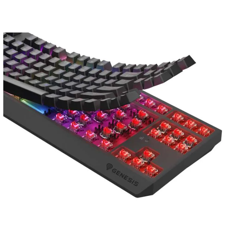 GENESIS herní klávesnice THOR 230/TKL/RGB/Outemu Red/Bezdrátová USB + Bluetooth/US layout/Černá (NKG-2106)