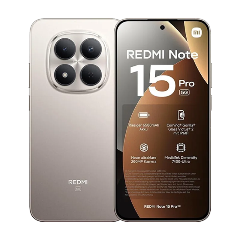 Xiaomi Redmi Note 15 Pro 5G Dual Sim 8GB RAM 512GB - Titanium