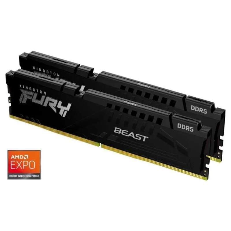 DDR 5.... 16GB . 5600MHz. CL36 FURY Beast Black Kingston XMP/EXPO (2x8GB) (KF556C36BBEK2-16)
