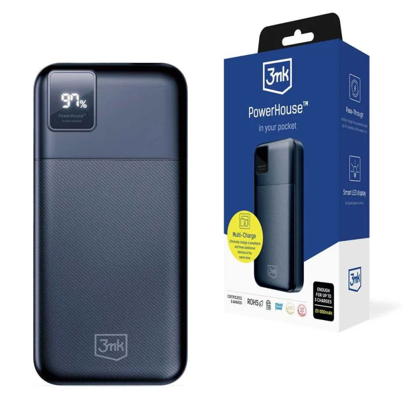 3mk powerbanka - PowerHouse 20000 mAh, USB-C + USB-A 5903108527224