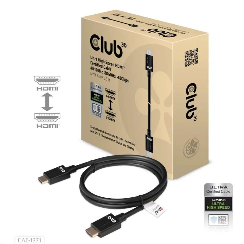 Club3D Kabel Ultra Rychlý HDMI™ Certifikovaný 4K 8K60Hz 48Gbps (M/ M), …